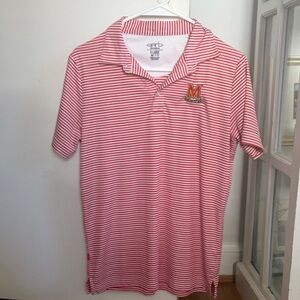 Boys XL UMD Maryland Striped Polo Shirt - Red